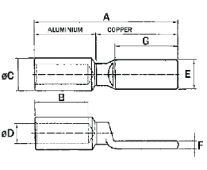 Bi-metal Long Palm lugs